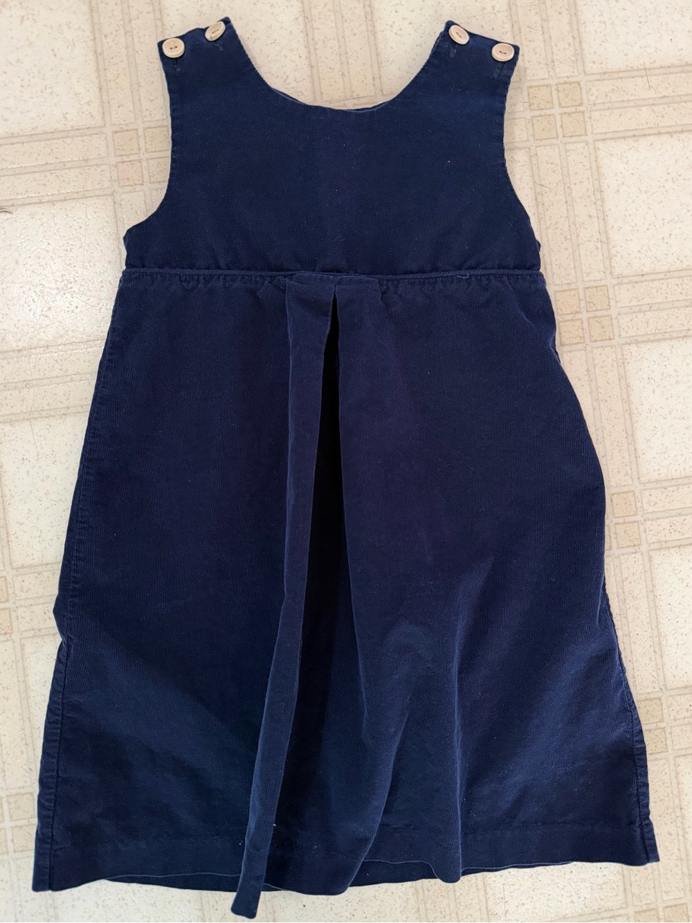 Little English Navy Corduroy Pinafore Dress Girls 5T